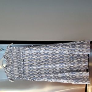 THML Smocked Neck Stripe Ruffle Dress